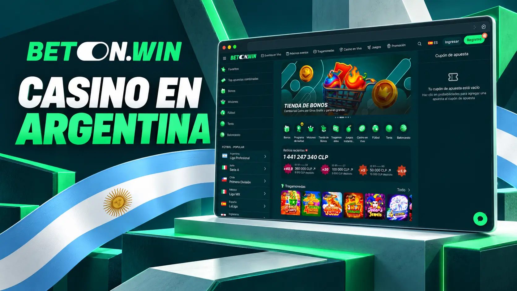 BetOnWin Casino con Más de 10.000 Tragamonedas para Argentina